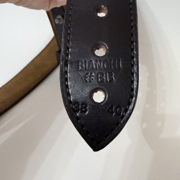 Bianchi B13 1 3/4" W Leather Black Uniform Equipment Trouser Belt Size 38 40 - Picture 4 of 6